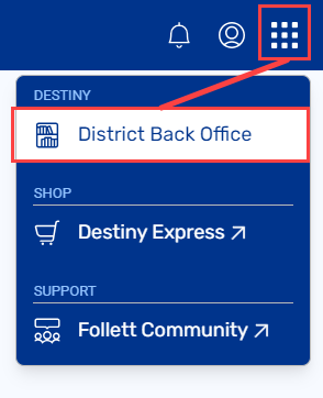 District back office navigation